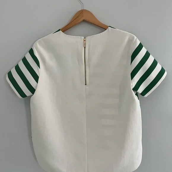 Green/white stripe Kate Spade top - Picture 2 of 2